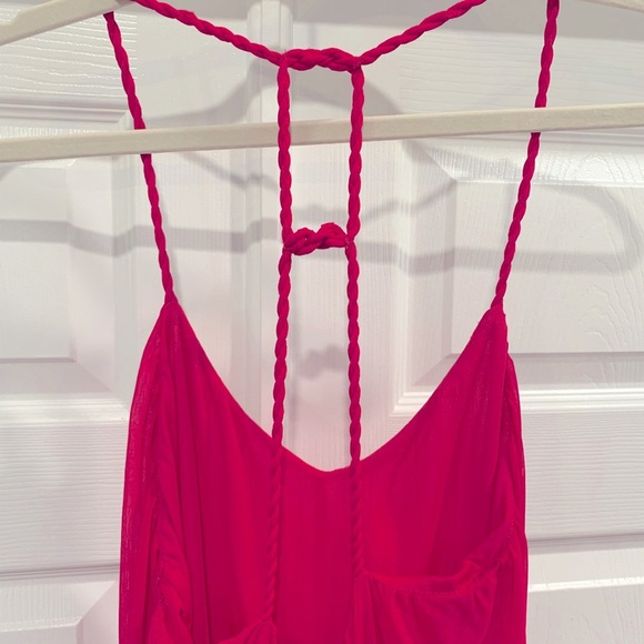 Zara Hot Pink Braided Back Dress - Picture 2 of 5